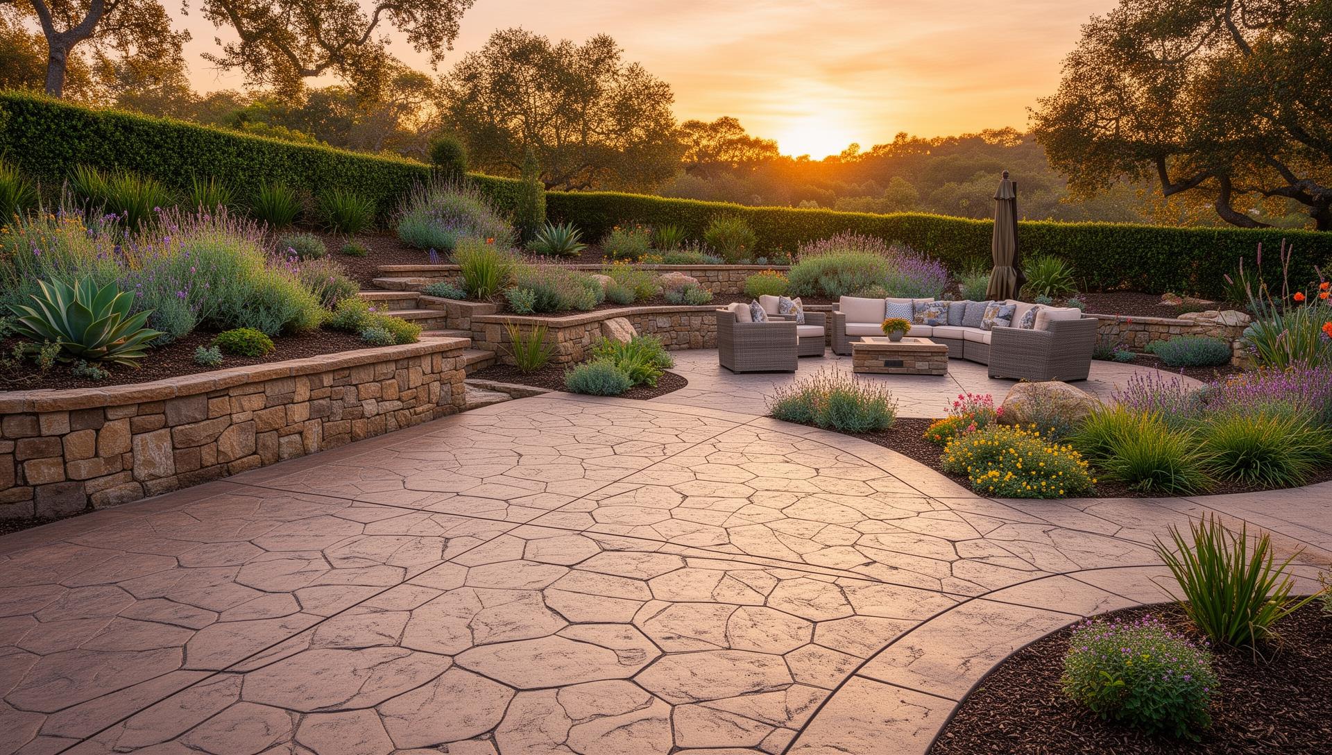 Custom concrete work and landscaping by Pressler Properties in Roseville and Northern California